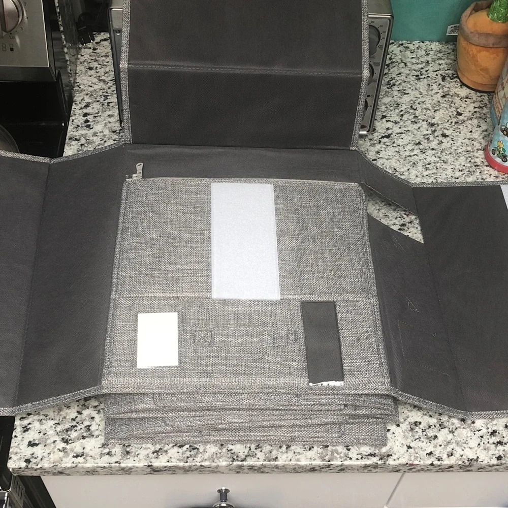 🔥🥧 Fabric Storage Bins with Front Handle and Label Window Set of 4❣️Ship Alone❣️